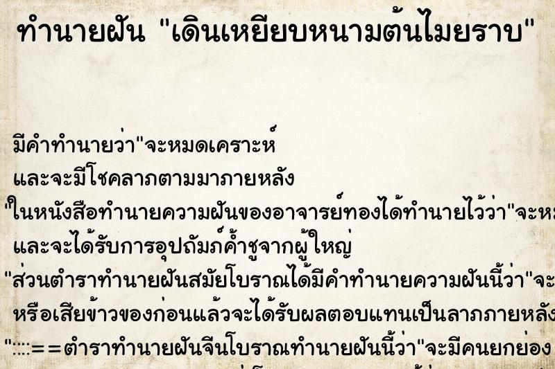 ทำนายฝัน เดินเหยียบหนามต้นไมยราบ
