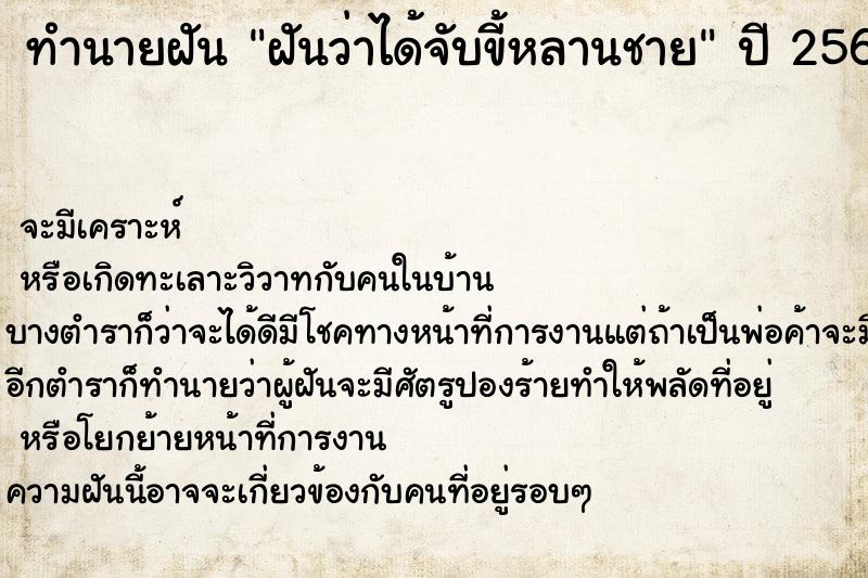 ทำนายฝัน ฝันว่าได้จับขี้หลานชาย ทำนายฝัน ฝันว่าได้จับขี้หลานชาย