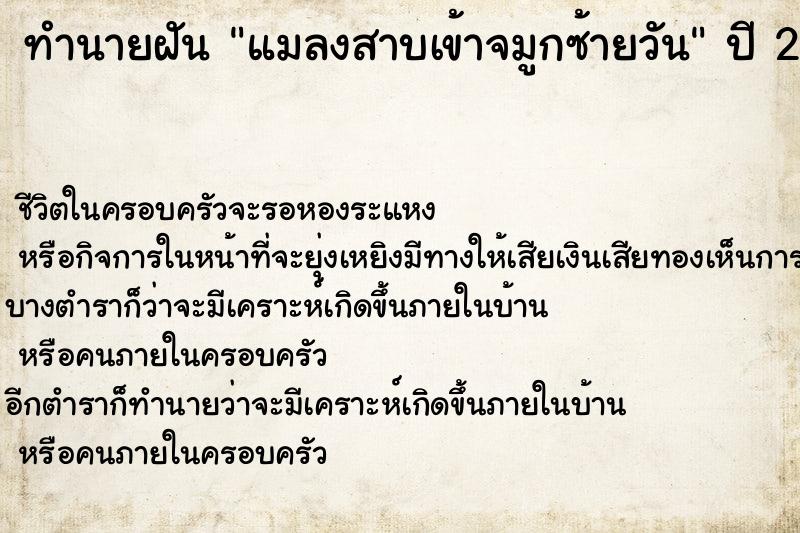 ทำนายฝันทำนายฝันแมลงสาบเข้าจมูกซ้ายวัน