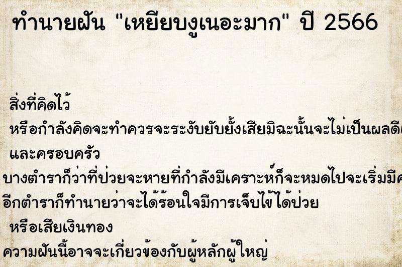 ทำนายฝันเหยียบงูเนอะมาก ทำนายฝันทำนายฝันเหยียบงูเนอะมาก