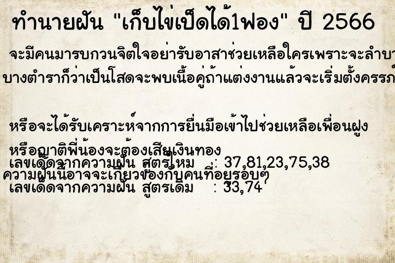 ทำนายฝันเก็บไข่เป็ดได้1ฟอง ทำนายฝันทำนายฝันเก็บไข่เป็ดได้1ฟอง