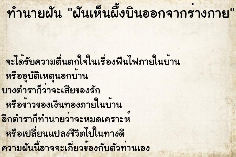 ทำนายฝันฝันเห็นผึ้งบินออกจากร่างกาย ทำนายฝันทำนายฝันฝันเห็นผึ้งบินออกจากร่างกาย