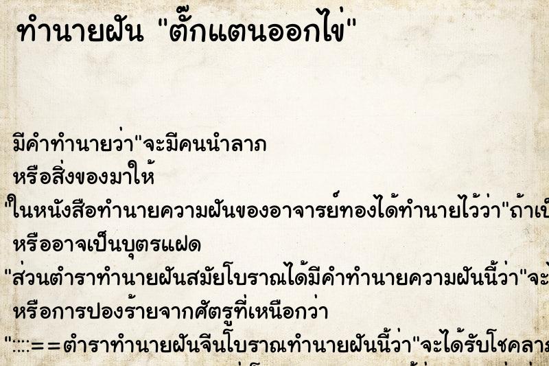 ทำนายฝัน ตั๊กแตนออกไข่ ทำนายฝัน ตั๊กแตนออกไข่