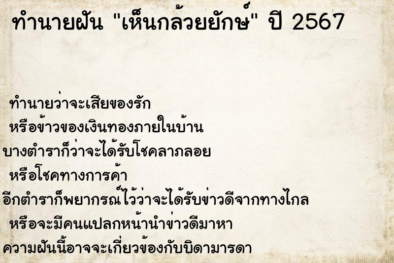 ทำนายฝัน เห็นกล้วยยักษ์ ทำนายฝัน เห็นกล้วยยักษ์