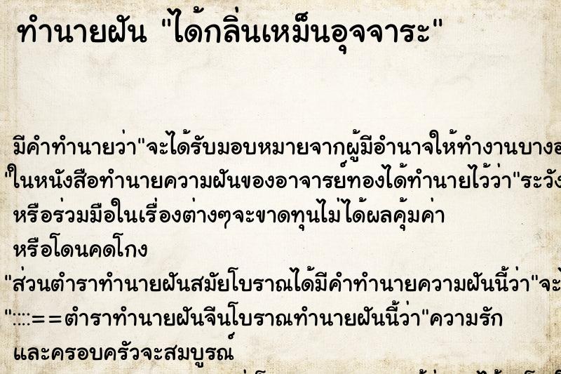 ทำนายฝัน ได้กลิ่นเหม็นอุจจาระ ตำราโบราณ แม่นที่สุดในโลก