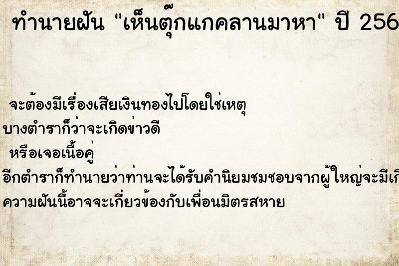 ทำนายฝันทำนายฝันเห็นตุ๊กแกคลานมาหา