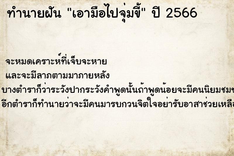 ทำนายฝันทำนายฝันเอามือไปจุ่มขี้