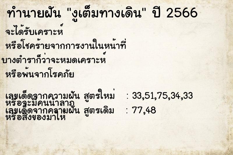 ทำนายฝันทำนายฝันงูเต็มทางเดิน