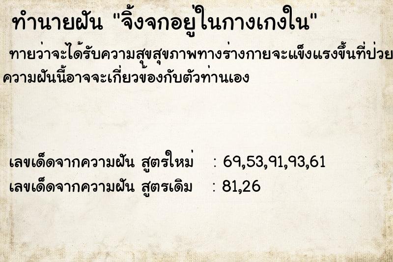 ทำนายฝัน จิ้งจกอยู่ในกางเกงใน