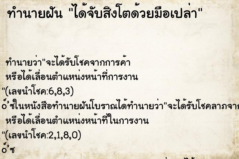 ทำนายฝัน ได้จับสิงโตด้วยมือเปล่า ทำนายฝัน ได้จับสิงโตด้วยมือเปล่า