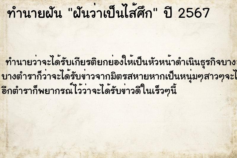 ทำนายฝันฝันว่าเป็นไส้ศึก ทำนายฝันทำนายฝันฝันว่าเป็นไส้ศึก
