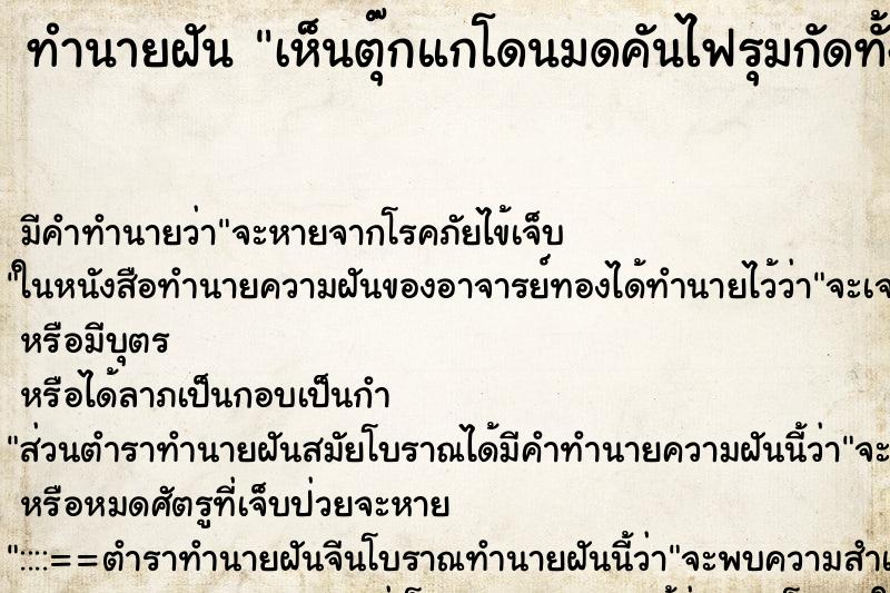 ทำนายฝันเห็นตุ๊กแกโดนมดคันไฟรุมกัดทั้งตัว ทำนายฝันทำนายฝันเห็นตุ๊กแกโดนมดคันไฟรุมกัดทั้งตัว