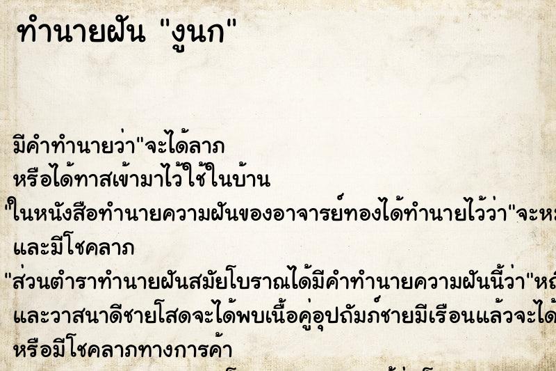 ทำนายฝันทำนายฝันงูนก