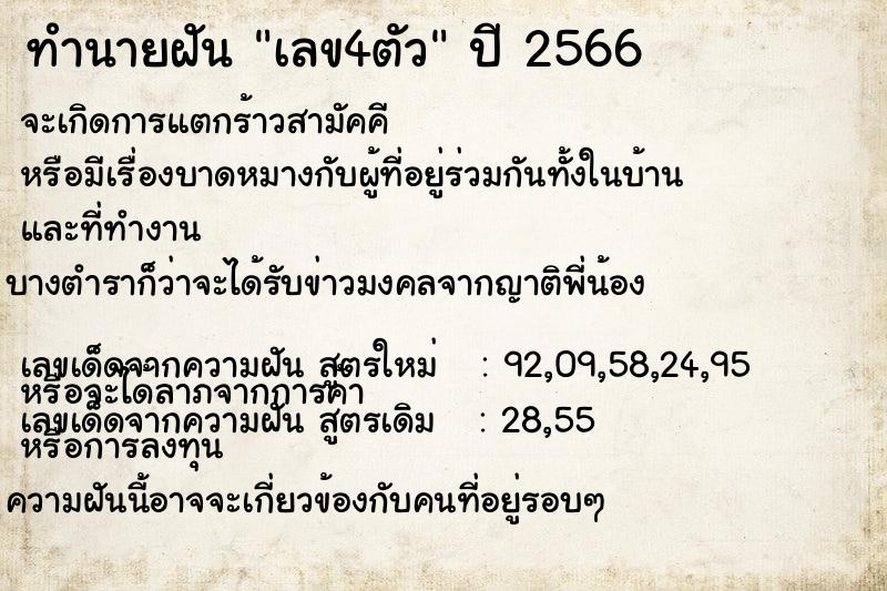 ทำนายฝัน เลข4ตัว ทำนายฝัน เลข4ตัว