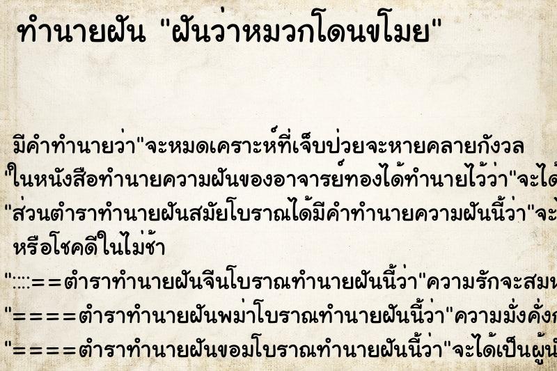 ทำนายฝัน ฝันว่าหมวกโดนขโมย ทำนายฝัน ฝันว่าหมวกโดนขโมย