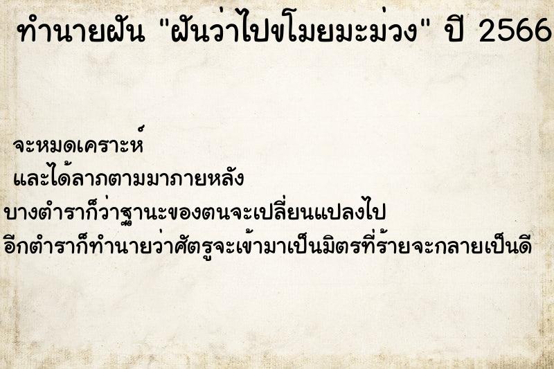 ทำนายฝันฝันว่าไปขโมยมะม่วง ทำนายฝันทำนายฝันฝันว่าไปขโมยมะม่วง