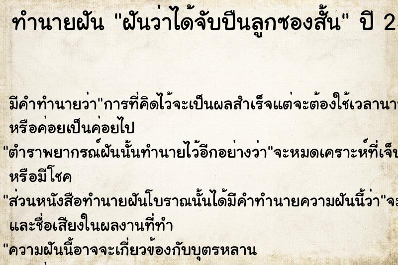 ทำนายฝัน ฝันว่าได้จับปืนลูกซองสั้น ทำนายฝัน ฝันว่าได้จับปืนลูกซองสั้น
