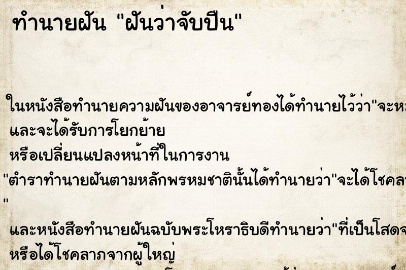 ทำนายฝันทำนายฝันฝันว่าจับปืน