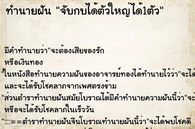 ทำนายฝันจับกบได้ตัวใหญ่ได้1ตัว ทำนายฝันทำนายฝันจับกบได้ตัวใหญ่ได้1ตัว