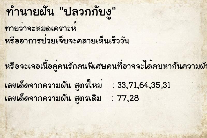 ทำนายฝัน ปลวกกับงู ทำนายฝัน ปลวกกับงู