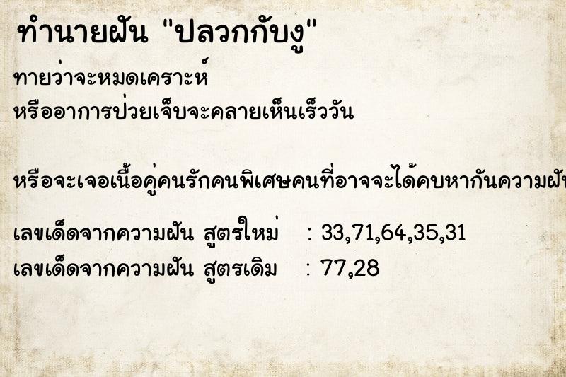 ทำนายฝัน ปลวกกับงู ตำราโบราณ แม่นที่สุดในโลก