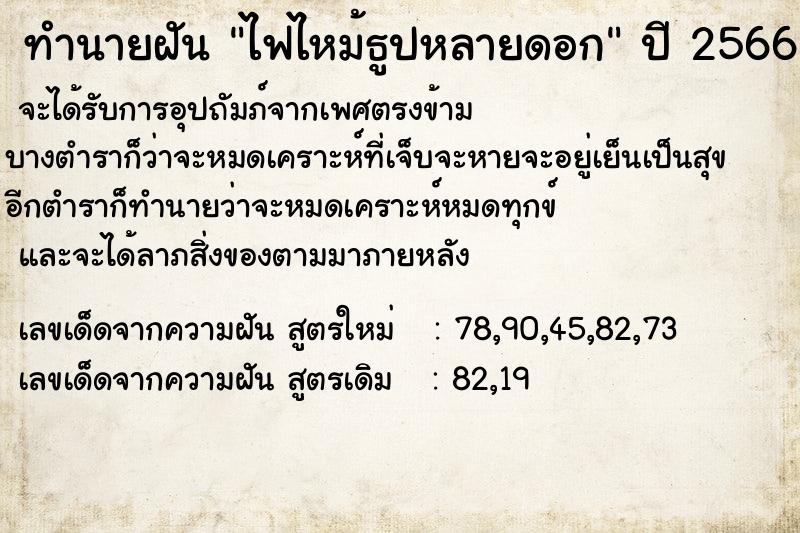 ทำนายฝัน ไฟไหม้ธูปหลายดอก ตำราโบราณ แม่นที่สุดในโลก