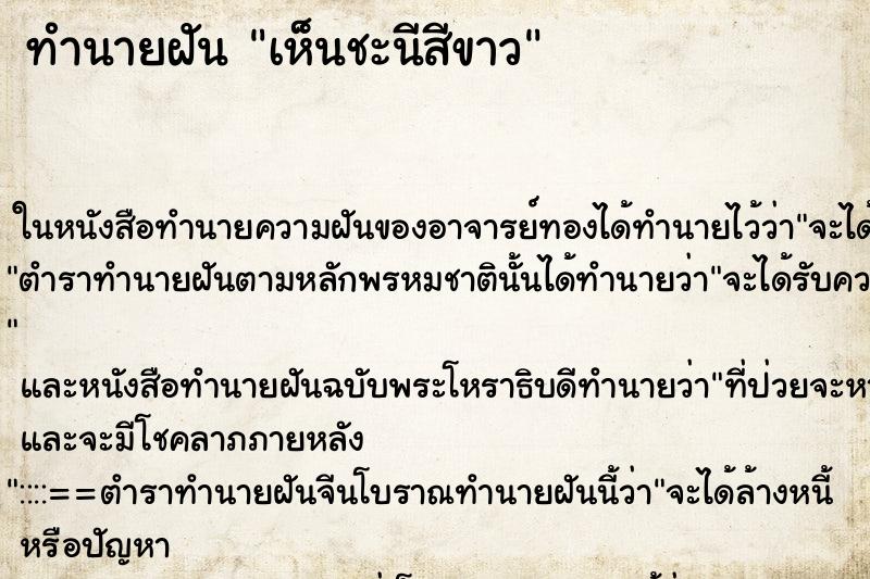 ทำนายฝัน เห็นชะนีสีขาว ทำนายฝัน เห็นชะนีสีขาว
