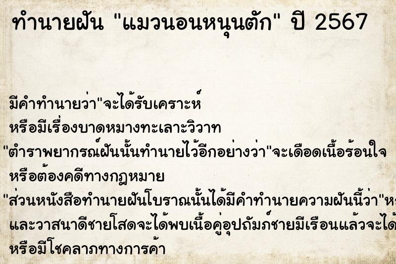 ทำนายฝัน แมวนอนหนุนตัก ตำราโบราณ แม่นที่สุดในโลก