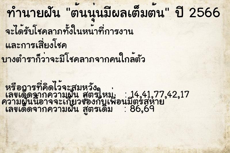 ทำนายฝัน ต้นนุ่นมีผลเต็มต้น ทำนายฝัน ต้นนุ่นมีผลเต็มต้น