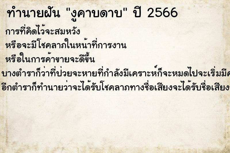 ทำนายฝันทำนายฝันงูคาบดาบ