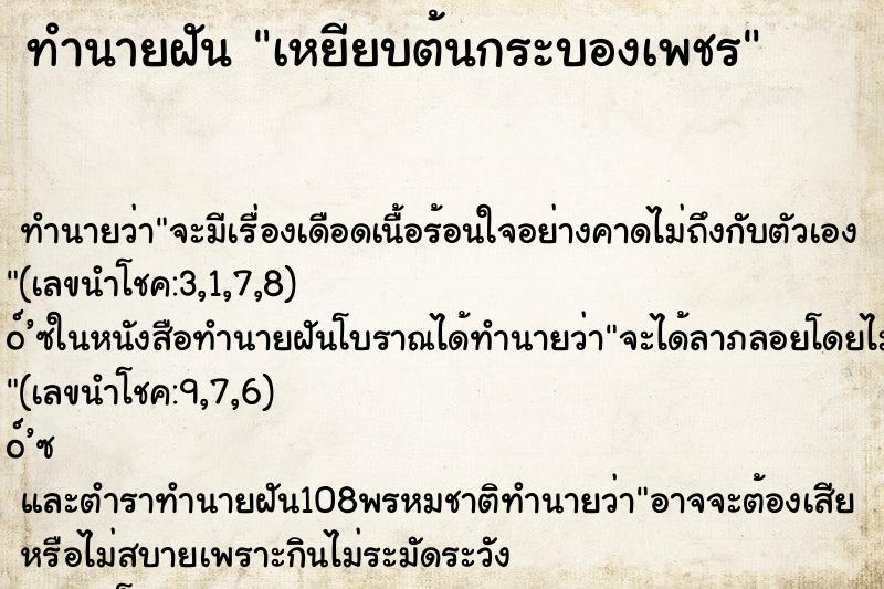 ทำนายฝันเหยียบต้นกระบองเพชร ทำนายฝันทำนายฝันเหยียบต้นกระบองเพชร