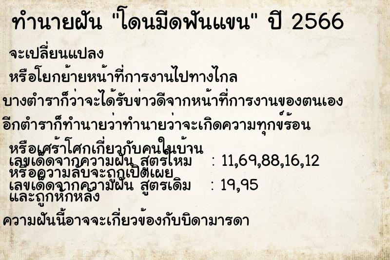 ทำนายฝัน โดนมีดฟันแขน ทำนายฝัน โดนมีดฟันแขน