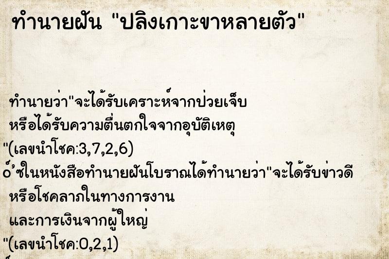 ทำนายฝัน ปลิงเกาะขาหลายตัว ตำราโบราณ แม่นที่สุดในโลก