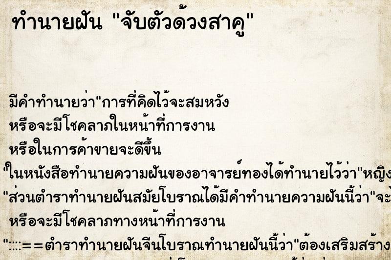 ทำนายฝัน จับตัวด้วงสาคู ทำนายฝัน จับตัวด้วงสาคู