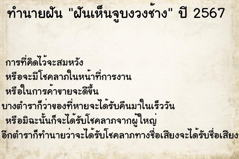 ทำนายฝันฝันเห็นจูบงวงช้าง ทำนายฝันทำนายฝันฝันเห็นจูบงวงช้าง