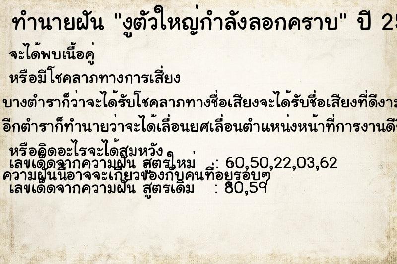 ทำนายฝันงูตัวใหญ่กำลังลอกคราบ ทำนายฝันทำนายฝันงูตัวใหญ่กำลังลอกคราบ