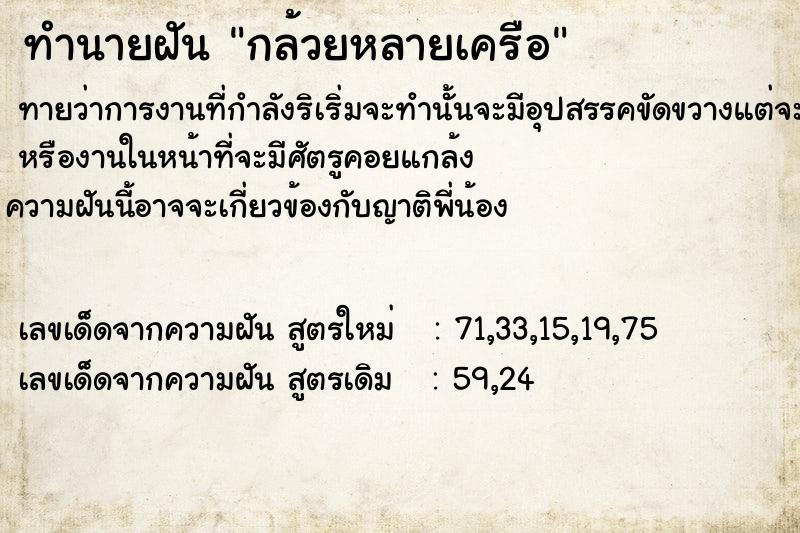 ทำนายฝัน กล้วยหลายเครือ