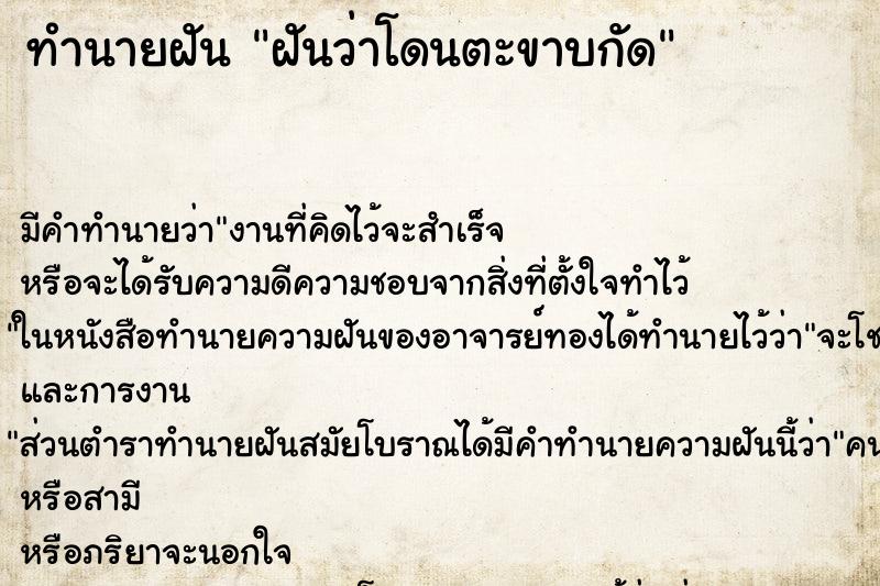 ทำนายฝัน ฝันว่าโดนตะขาบกัด ทำนายฝัน ฝันว่าโดนตะขาบกัด