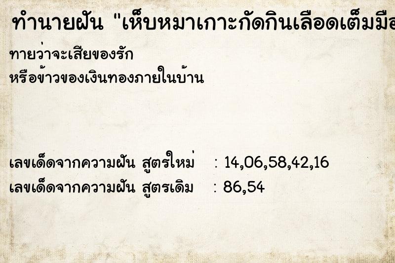 ทำนายฝัน เห็บหมาเกาะกัดกินเลือดเต็มมือ ทำนายฝัน เห็บหมาเกาะกัดกินเลือดเต็มมือ