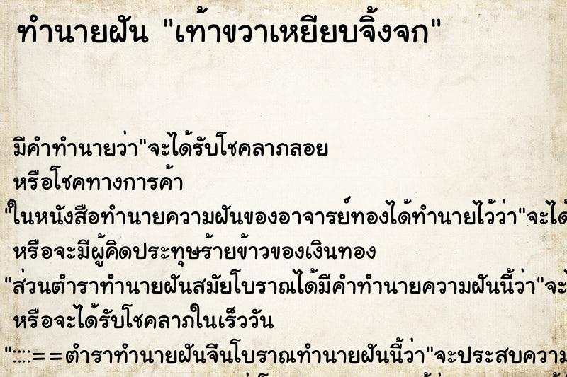 ทำนายฝัน เท้าขวาเหยียบจิ้งจก ทำนายฝัน เท้าขวาเหยียบจิ้งจก