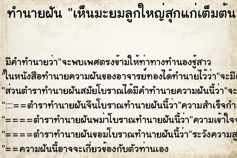 ทำนายฝัน เห็นมะยมลูกใหญ่สุกแก่เต็มต้น ทำนายฝัน เห็นมะยมลูกใหญ่สุกแก่เต็มต้น