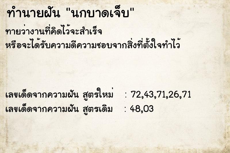 ทำนายฝัน นกบาดเจ็บ ตำราโบราณ แม่นที่สุดในโลก