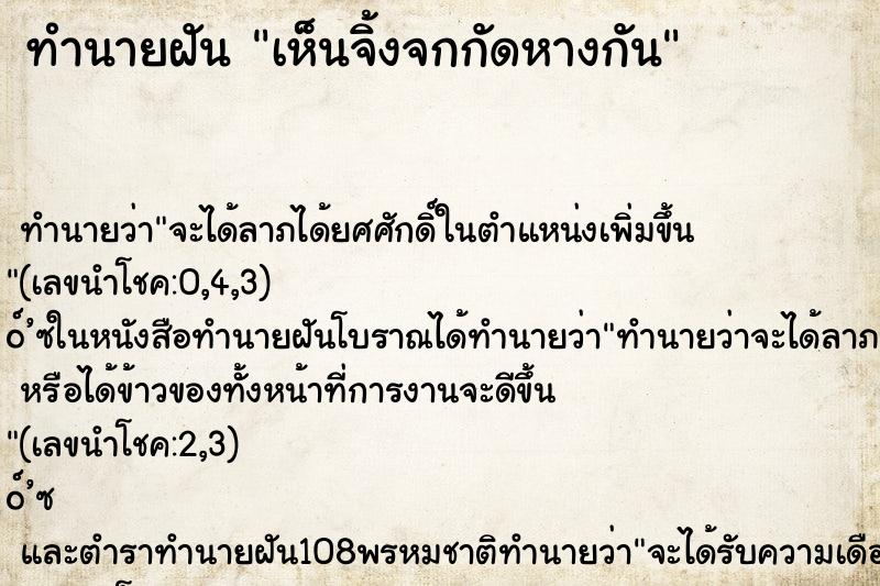 ทำนายฝันเห็นจิ้งจกกัดหางกัน ทำนายฝันทำนายฝันเห็นจิ้งจกกัดหางกัน