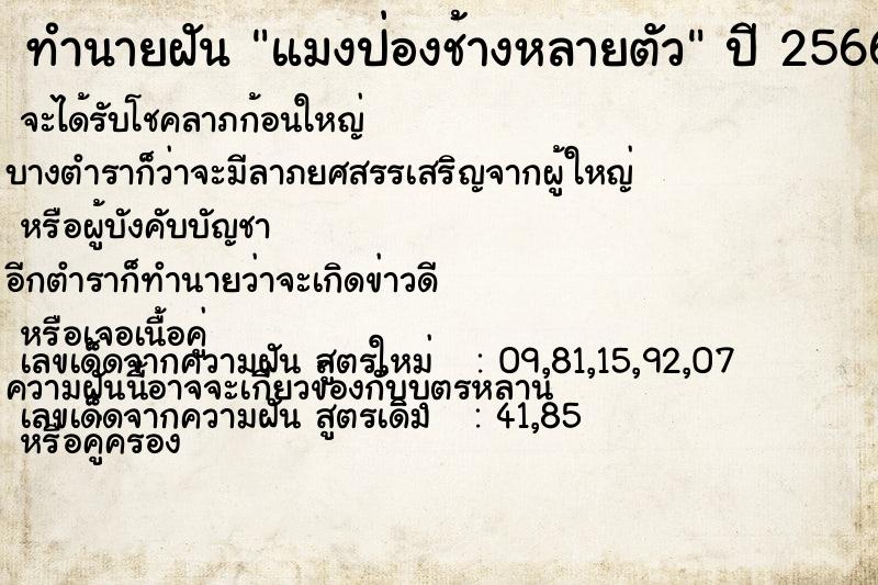 ทำนายฝัน แมงป่องช้างหลายตัว