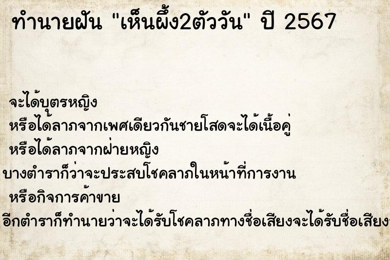 ทำนายฝันทำนายฝันเห็นผึ้ง2ตัววัน
