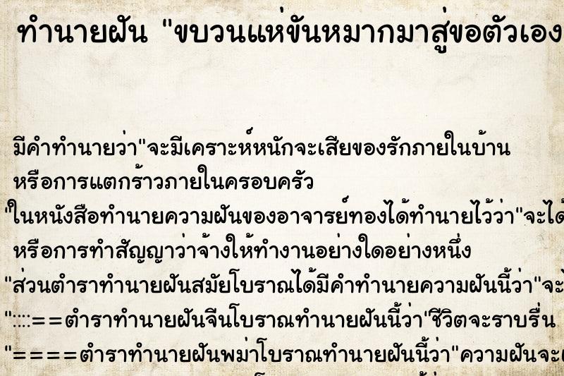 ทำนายฝัน ขบวนแห่ขันหมากมาสู่ขอตัวเอง ทำนายฝัน ขบวนแห่ขันหมากมาสู่ขอตัวเอง