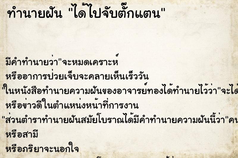 ทำนายฝันได้ไปจับตั๊กแตน ทำนายฝันทำนายฝันได้ไปจับตั๊กแตน
