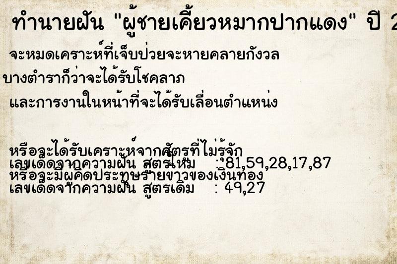 ทำนายฝัน ผู้ชายเคี้ยวหมากปากแดง ทำนายฝัน ผู้ชายเคี้ยวหมากปากแดง