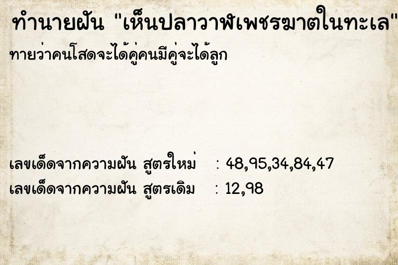 ทำนายฝันเห็นปลาวาฬเพชรฆาตในทะเล ทำนายฝันทำนายฝันเห็นปลาวาฬเพชรฆาตในทะเล