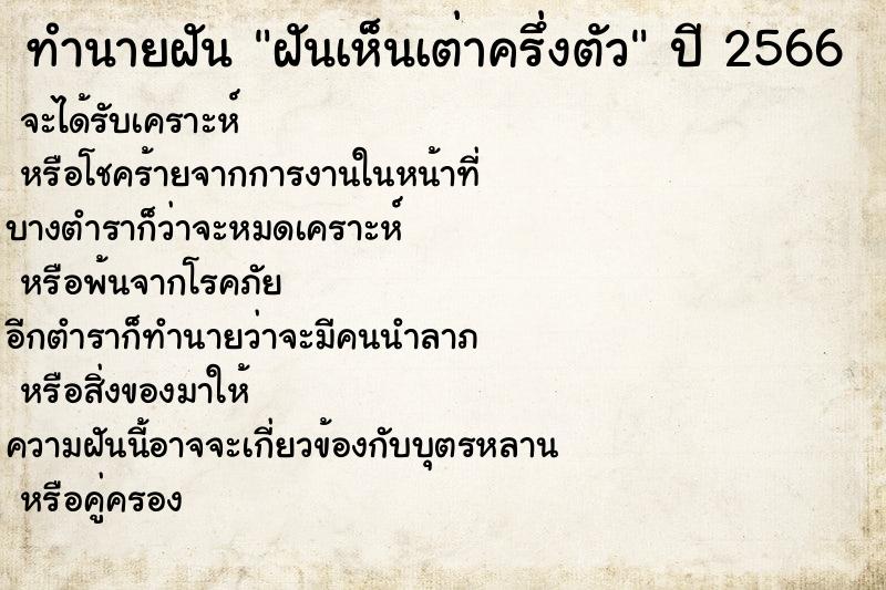 ทำนายฝัน ฝันเห็นเต่าครึ่งตัว ทำนายฝัน ฝันเห็นเต่าครึ่งตัว